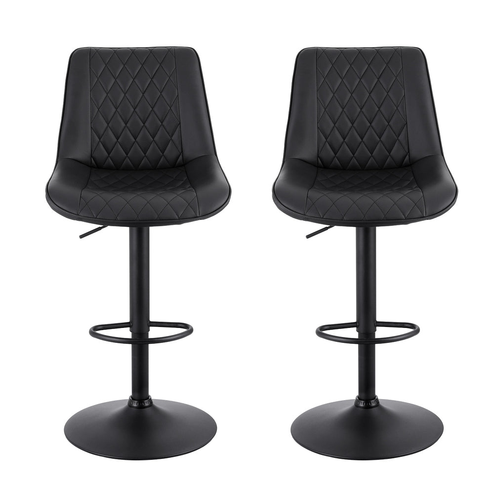 Unity Leather Counter Stool Swivel Adjustable (Set of 2) Black