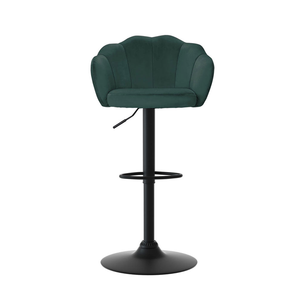 Yannick Velvet Bar Stool Adjustable (Set of 4) Green