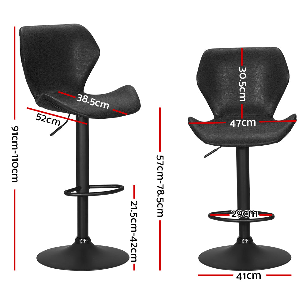 Cruz Counter Stool Swivel Adjustable (Set of 2) Black