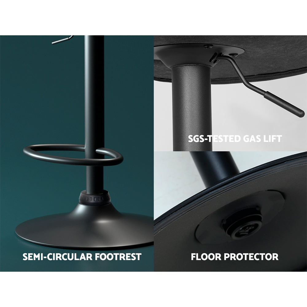 Cruz Counter Stool Swivel Adjustable (Set of 2) Black