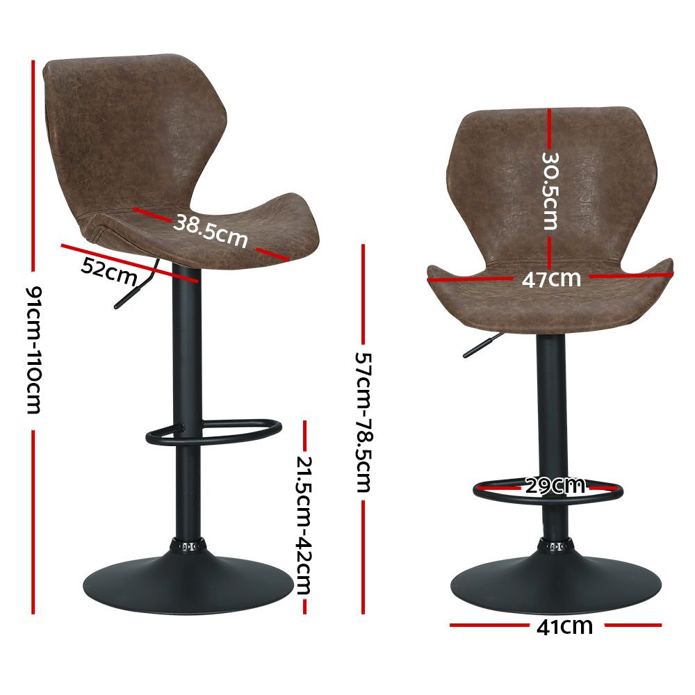 Kira Counter Stool Swivel Adjustable (Set of 2) Brown
