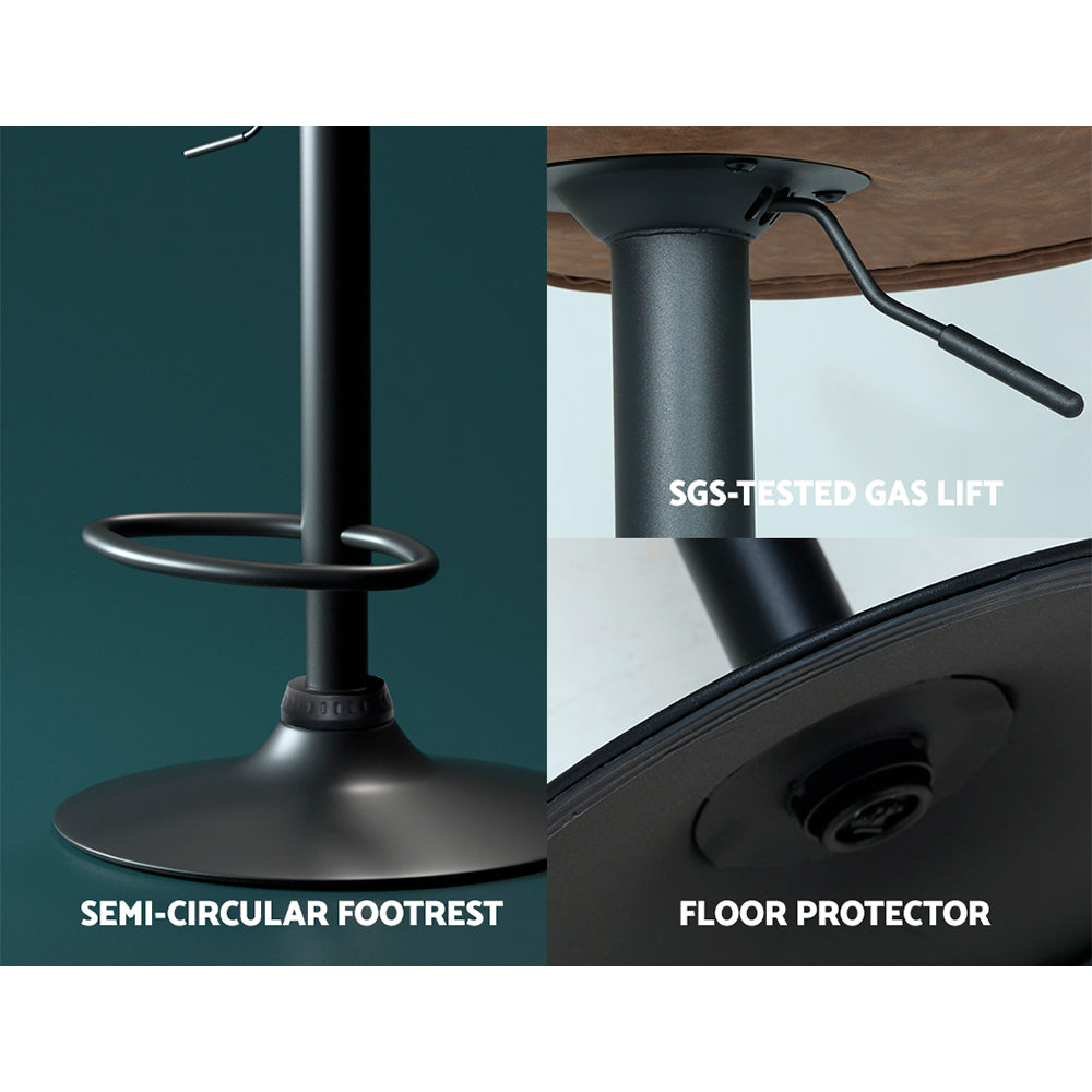 Kira Counter Stool Swivel Adjustable (Set of 2) Brown