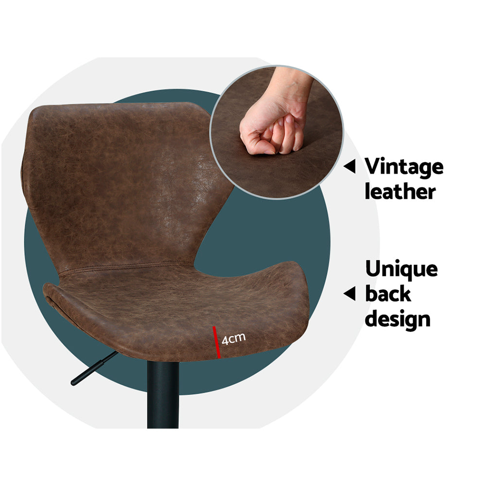 Kira Counter Stool Swivel Adjustable (Set of 2) Brown