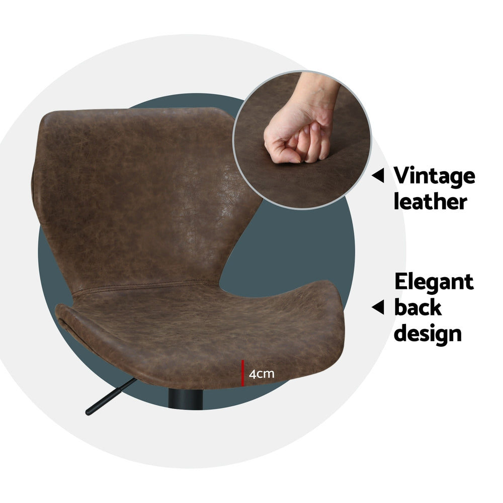 Rowan Leather Bar Stool Adjustable (Set of 4) Brown
