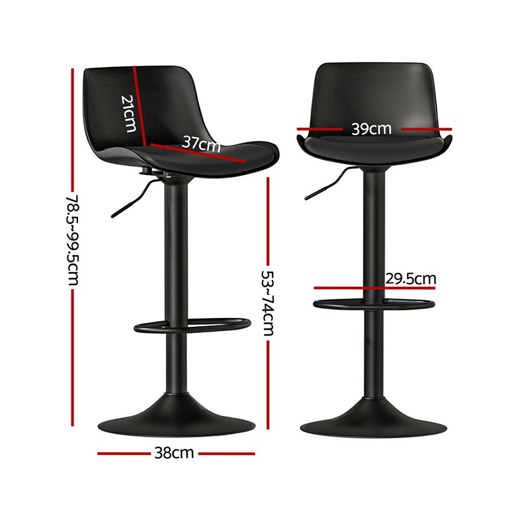 Storm Bar Stool Adjustable Padded (Set of 4) Black