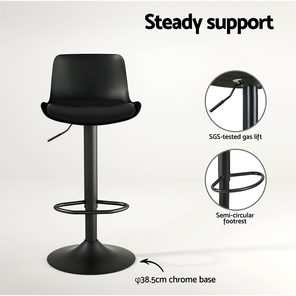 Storm Bar Stool Adjustable Padded (Set of 4) Black