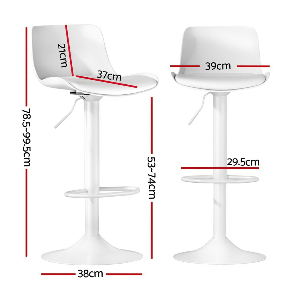 Tully Leather Dining Chair Swivel Adjustable (Set of 4) White