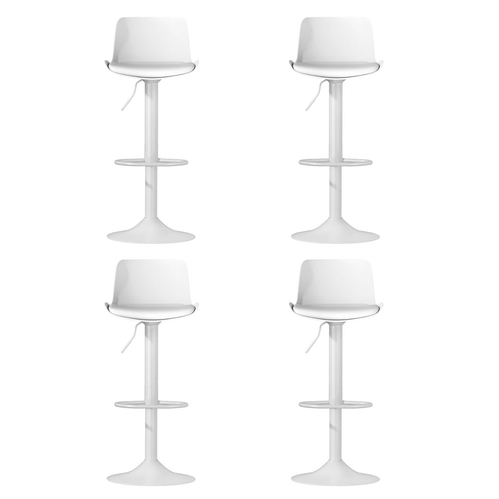 Tully Leather Dining Chair Swivel Adjustable (Set of 4) White