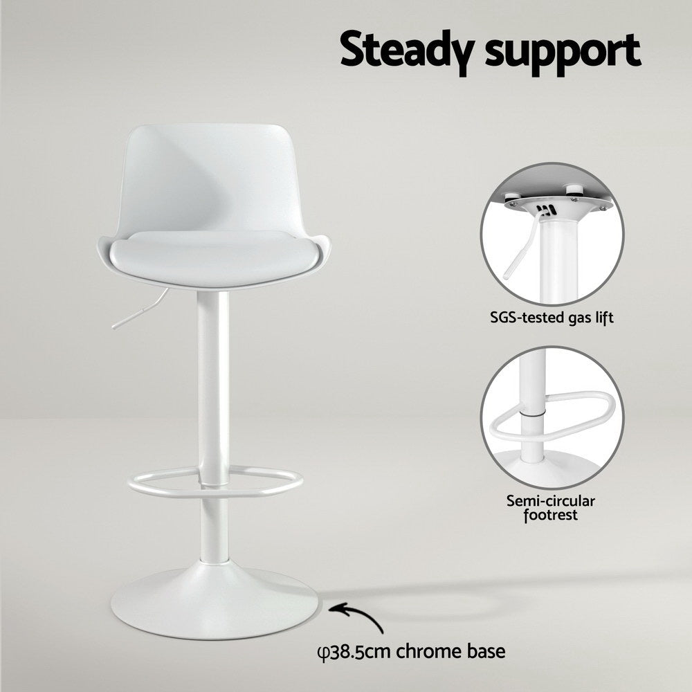 Tully Leather Dining Chair Swivel Adjustable (Set of 4) White