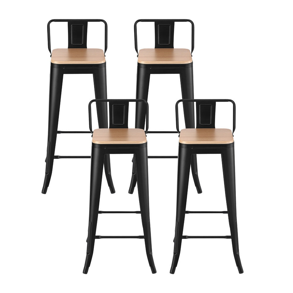 Reign Metal Counter Stool (Set of 4) Black