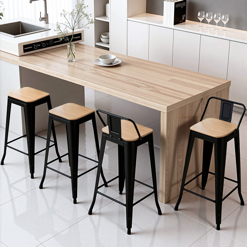 Reign Metal Counter Stool (Set of 4) Black