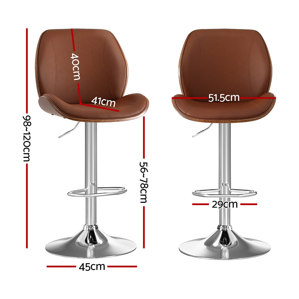 Slade Leather Counter Stool Swivel Adjustable Brown