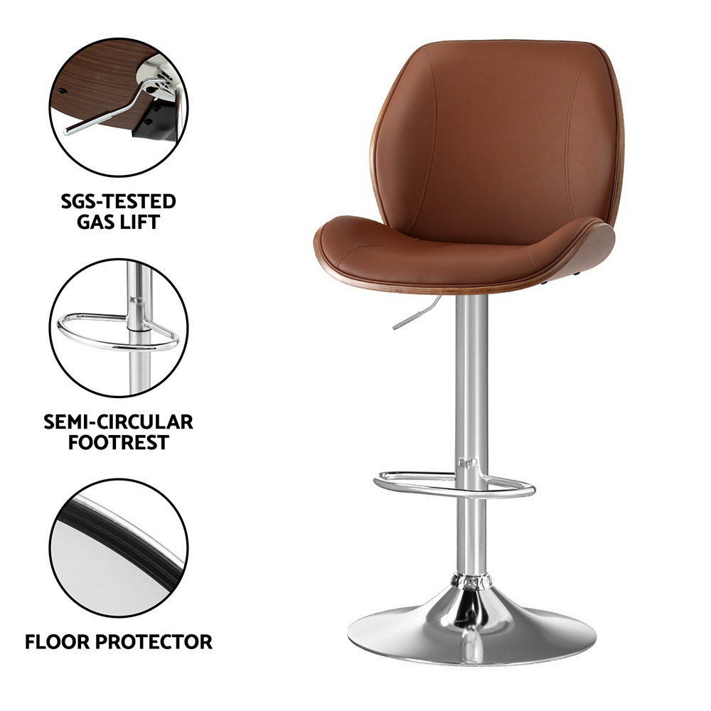 Hart Leather Counter Stool Adjustable (Set of 2) Brown