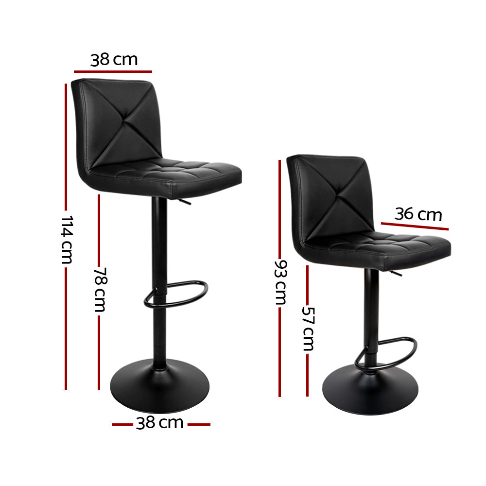 Dexter Leather Dining Chair Adjustable (Set of 2) Black