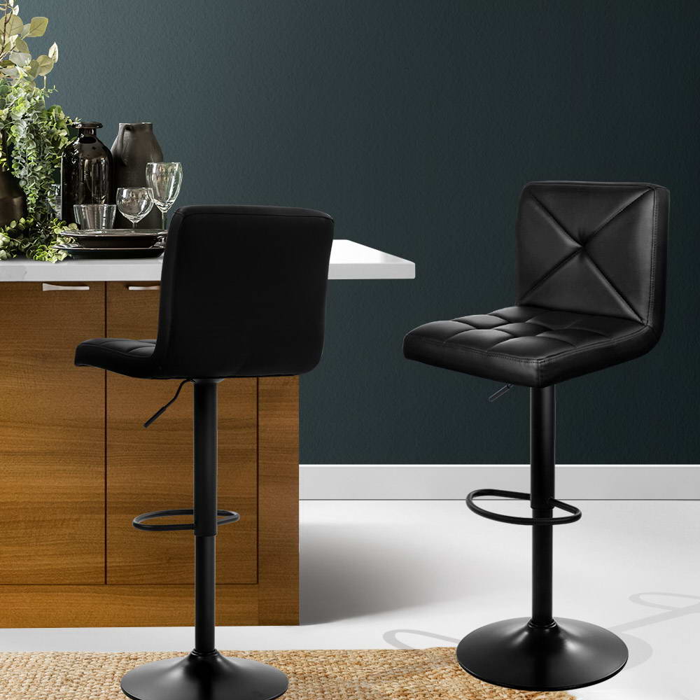 Dexter Leather Dining Chair Adjustable (Set of 2) Black