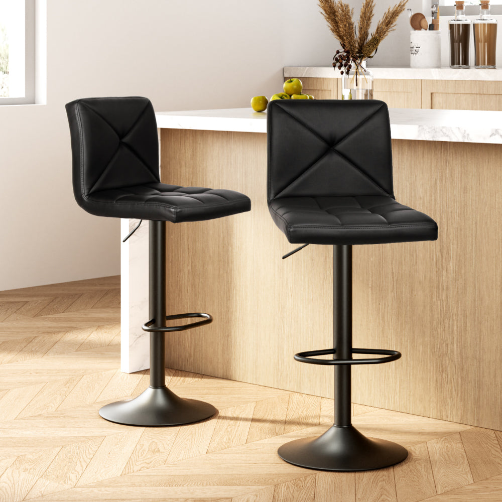 Dexter Leather Dining Chair Adjustable (Set of 2) Black
