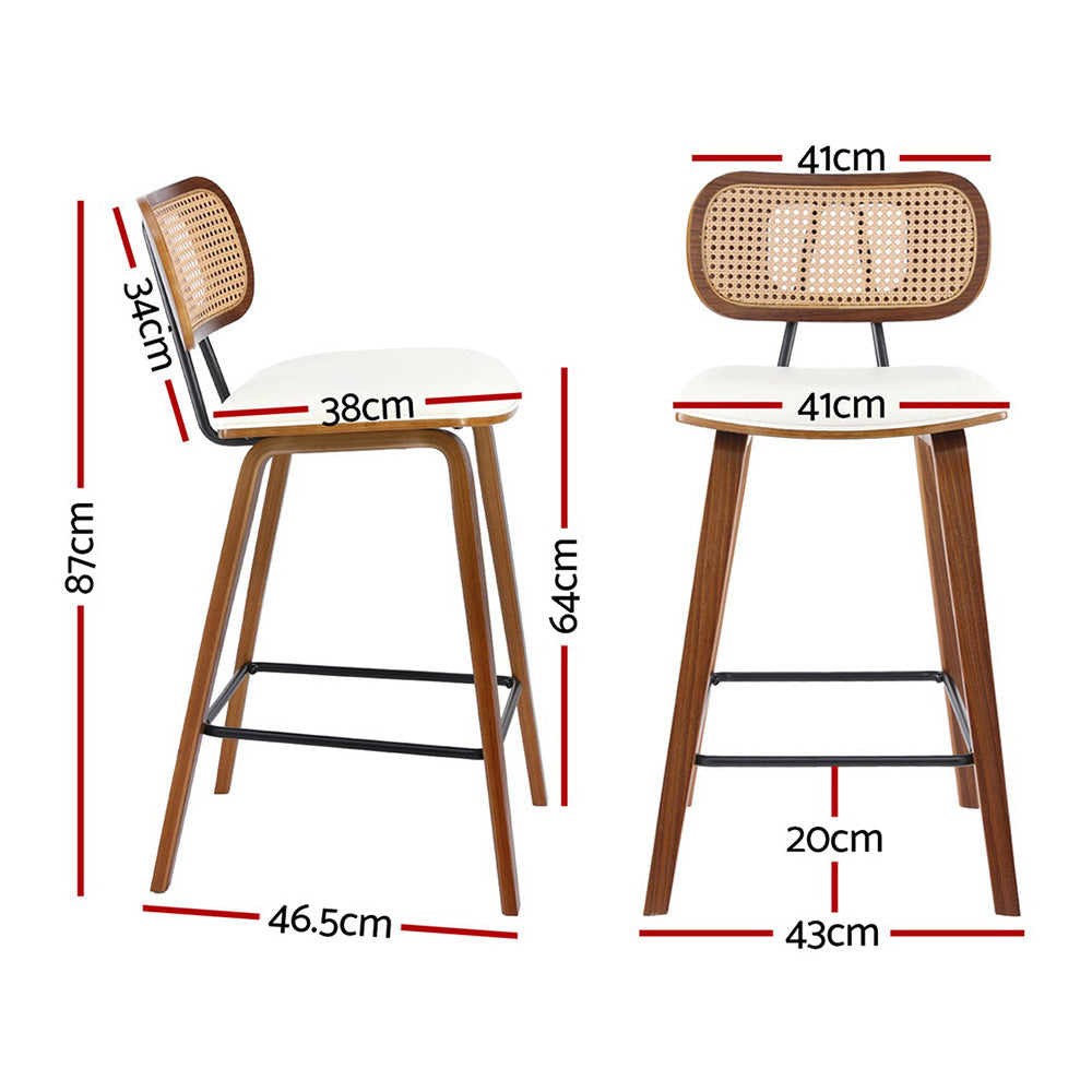 Seth Leather Counter Stool (Set of 2) Tan