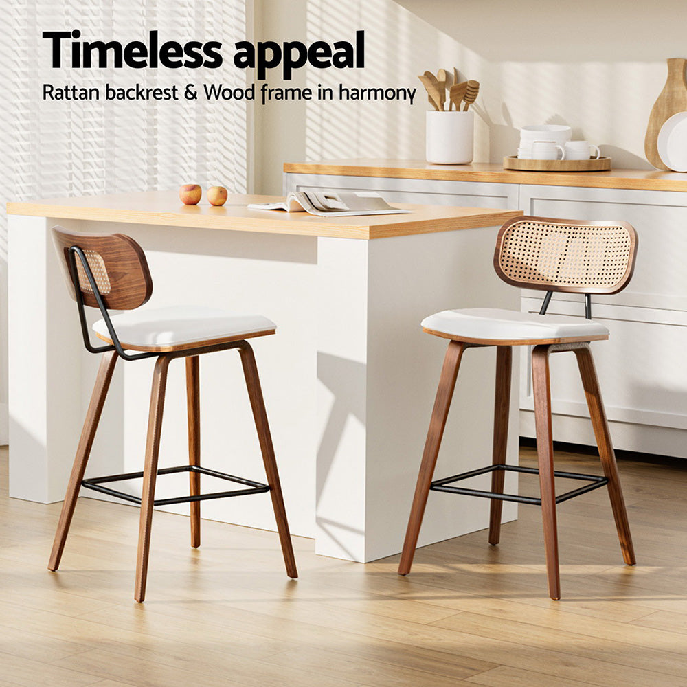 Seth Leather Counter Stool (Set of 2) Tan