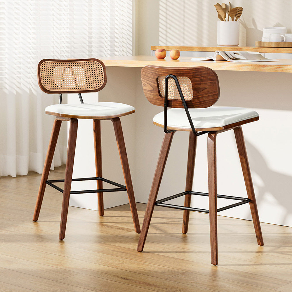 Seth Leather Counter Stool (Set of 2) Tan