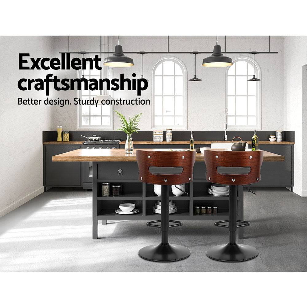 Erik Leather Bar Stool Adjustable (Set of 2)