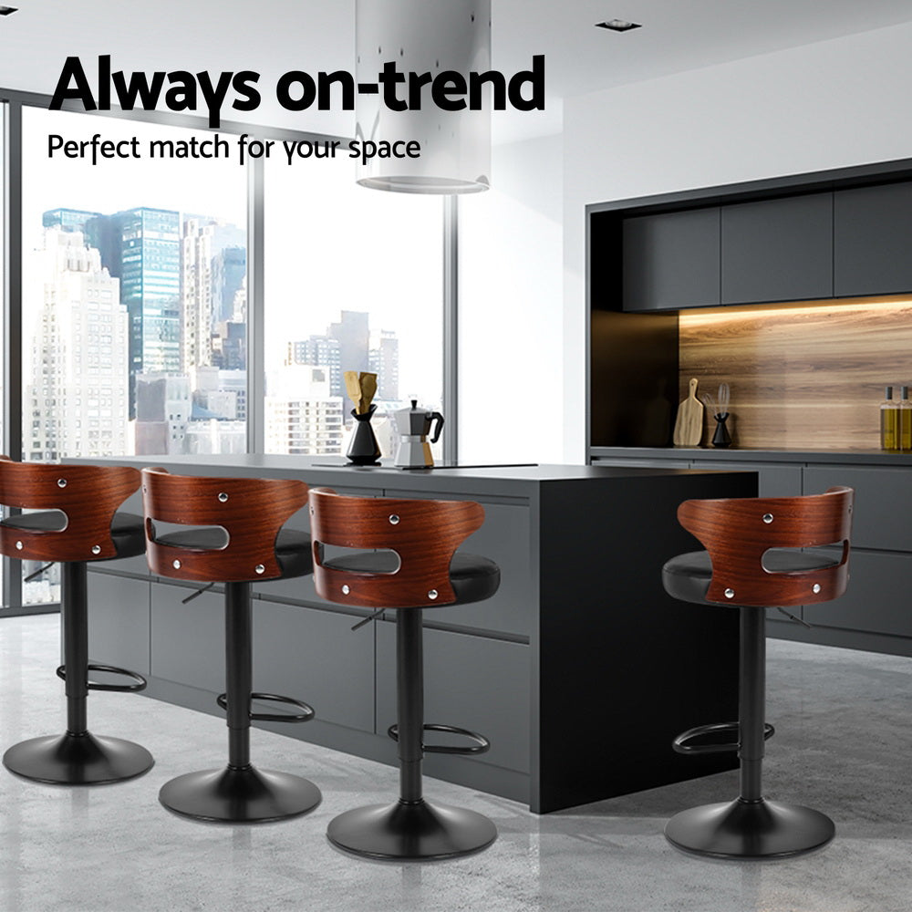 Bonn Leather Bar Stool Adjustable (Set of 4)