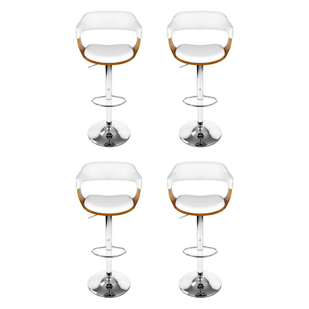 Floyd Leather Bar Stool Adjustable with Armrest (Set of 4) White