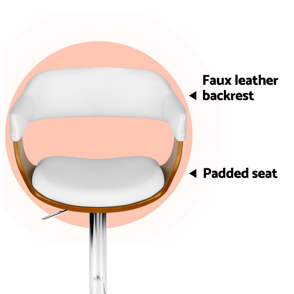 Floyd Leather Bar Stool Adjustable with Armrest (Set of 4) White