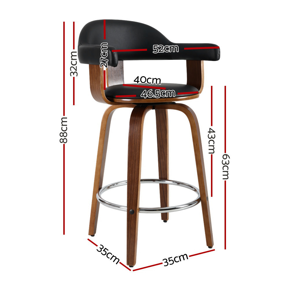 Neve Leather Bar Stool (Set of 2)