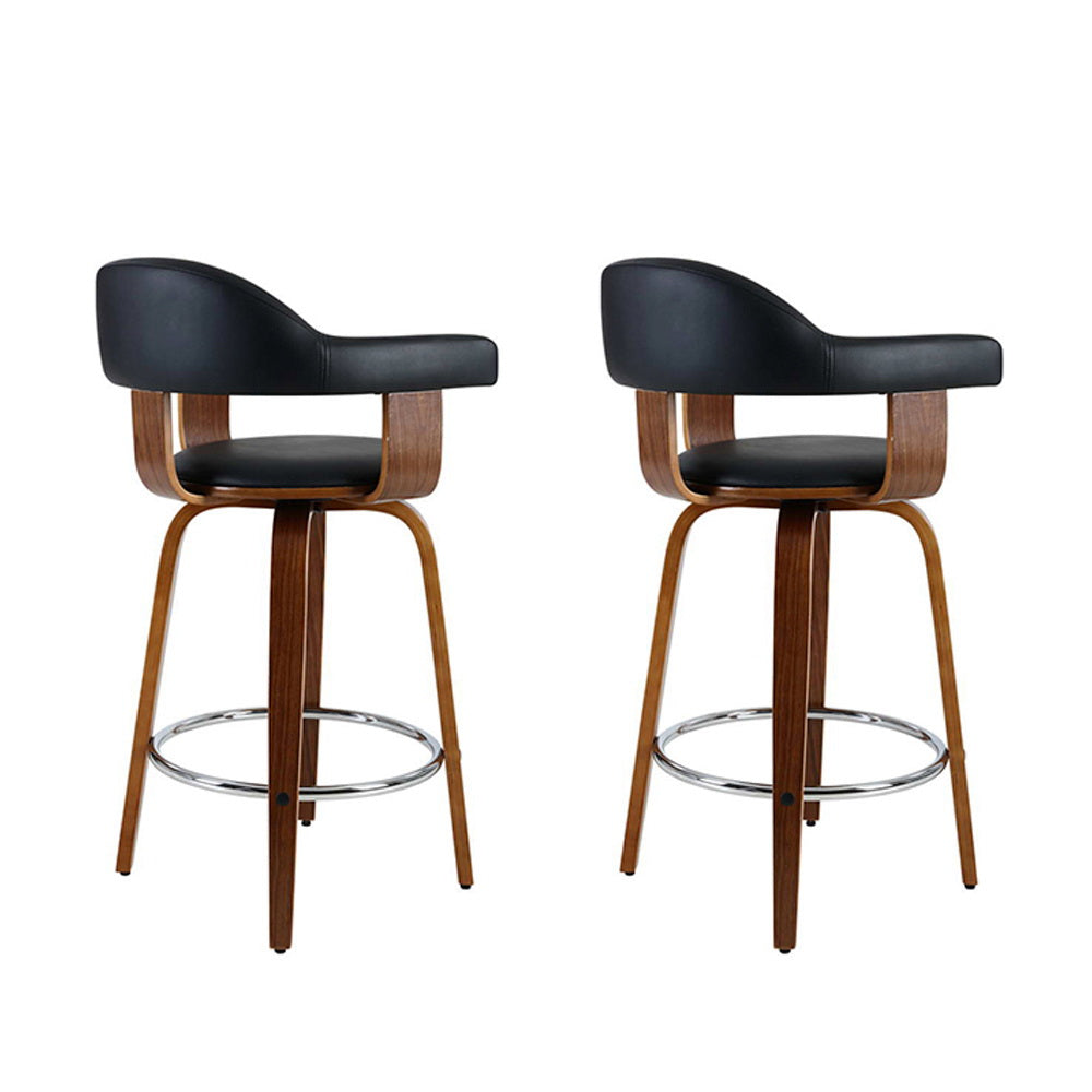 Neve Leather Bar Stool (Set of 2)