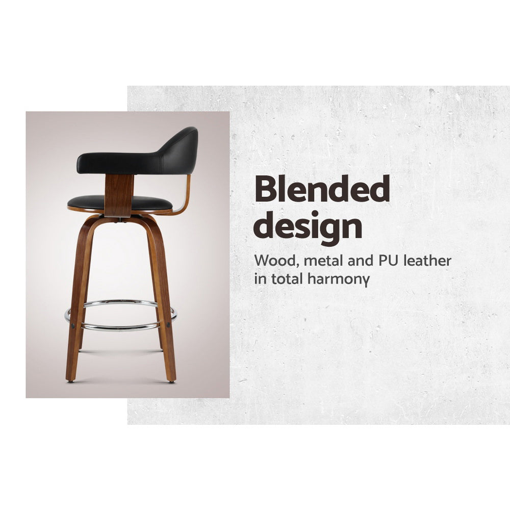 Neve Leather Bar Stool (Set of 2)