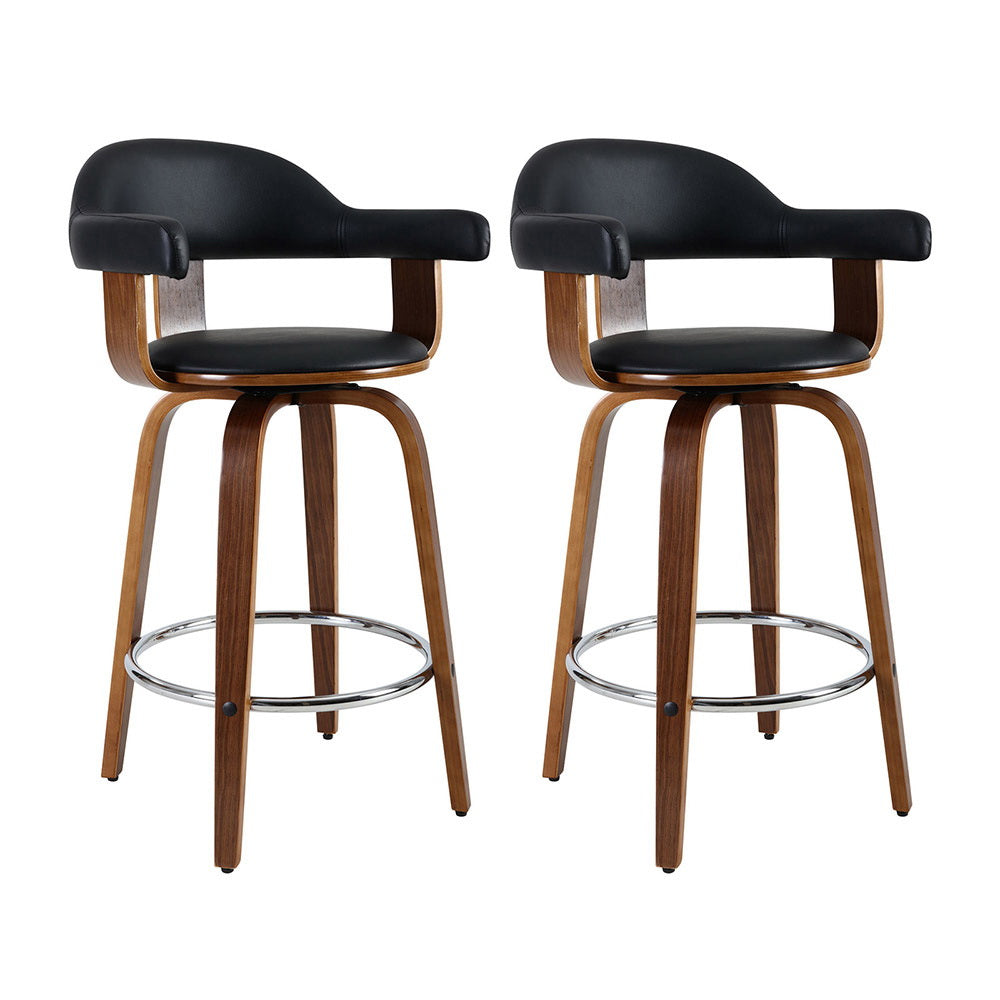 Neve Leather Bar Stool (Set of 2)