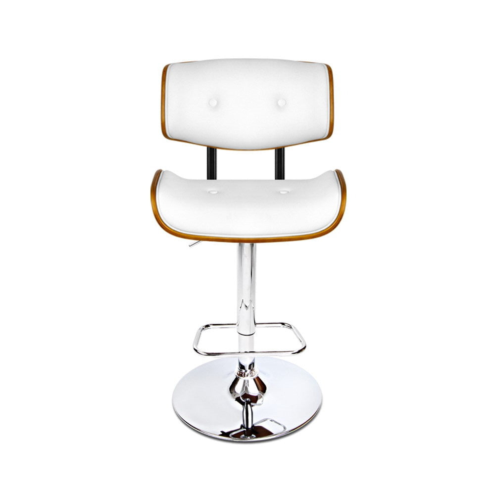 Lars Leather Bar Stool Adjustable White