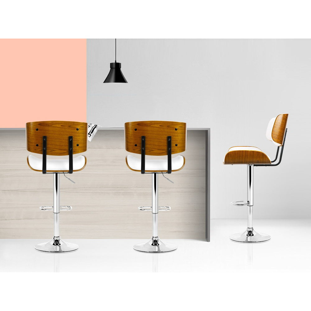 Lars Leather Bar Stool Adjustable White