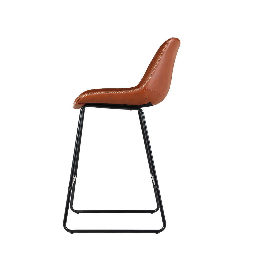 Lachlan Leather Counter Stool (Set of 2) Brown