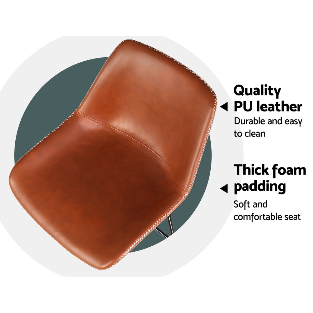 Lachlan Leather Counter Stool (Set of 2) Brown