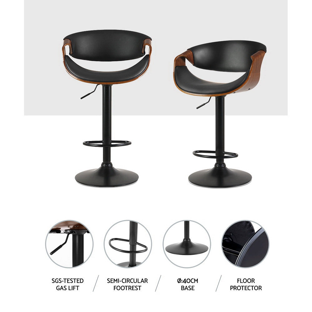 Ion Leather Bar Stool Adjustable with Armrest