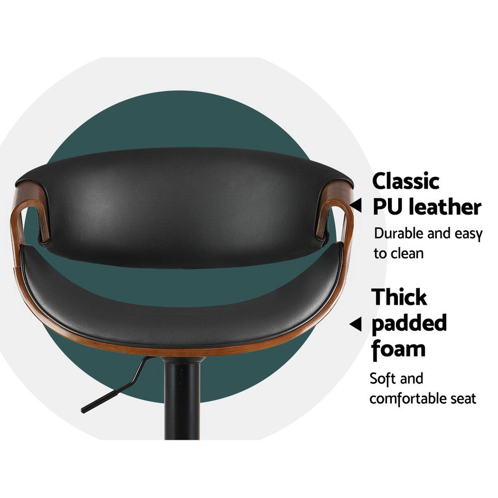 Wyatt Leather Bar Stool Adjustable with Armrest (Set of 2)