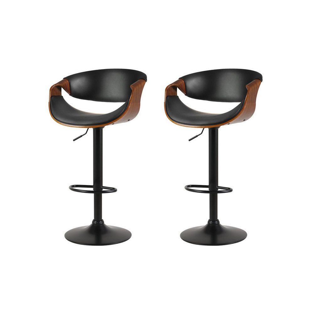 Wyatt Leather Bar Stool Adjustable with Armrest (Set of 2)