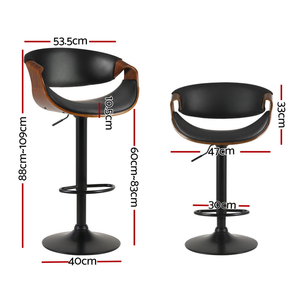 Drew Leather Bar Stool Adjustable with Armrest (Set of 4)