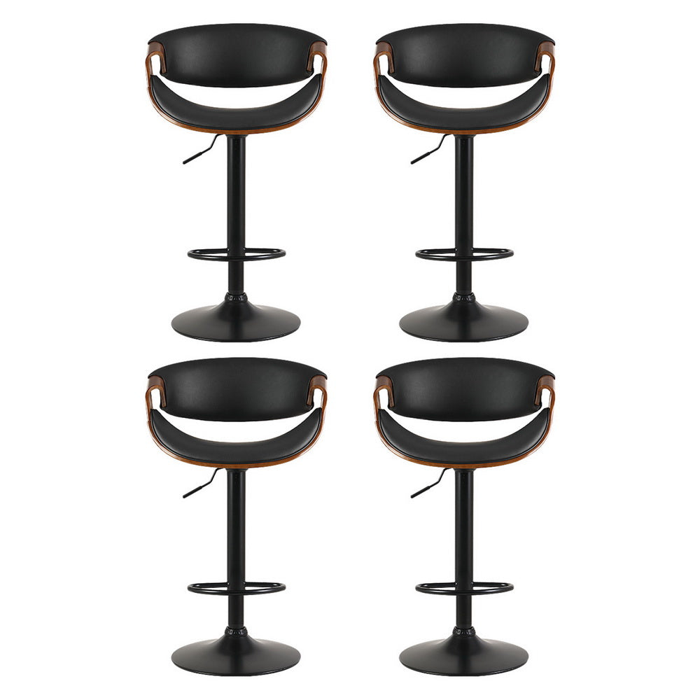 Drew Leather Bar Stool Adjustable with Armrest (Set of 4)
