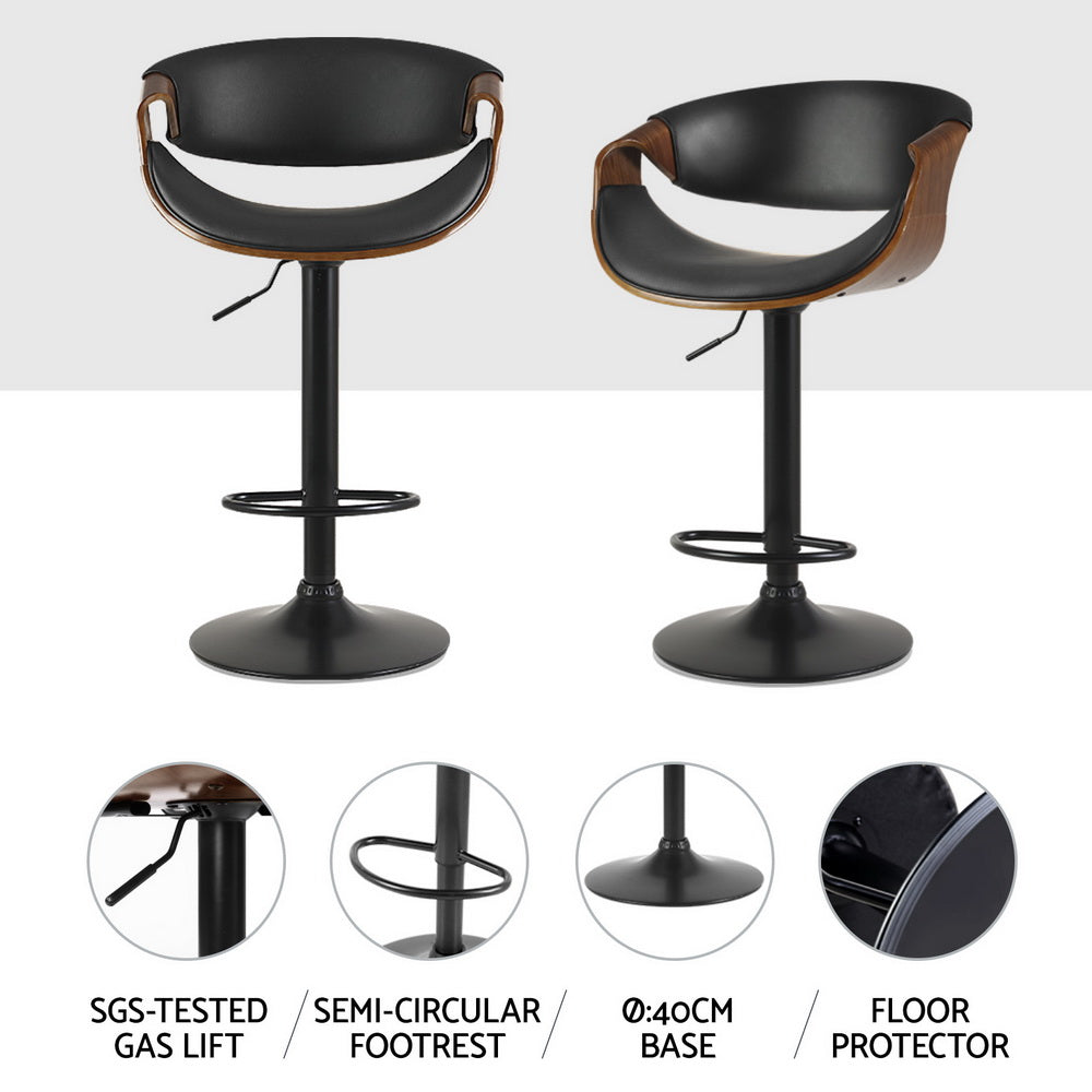 Drew Leather Bar Stool Adjustable with Armrest (Set of 4)