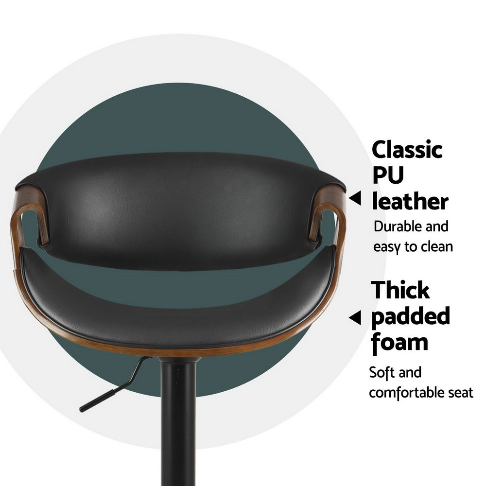 Drew Leather Bar Stool Adjustable with Armrest (Set of 4)