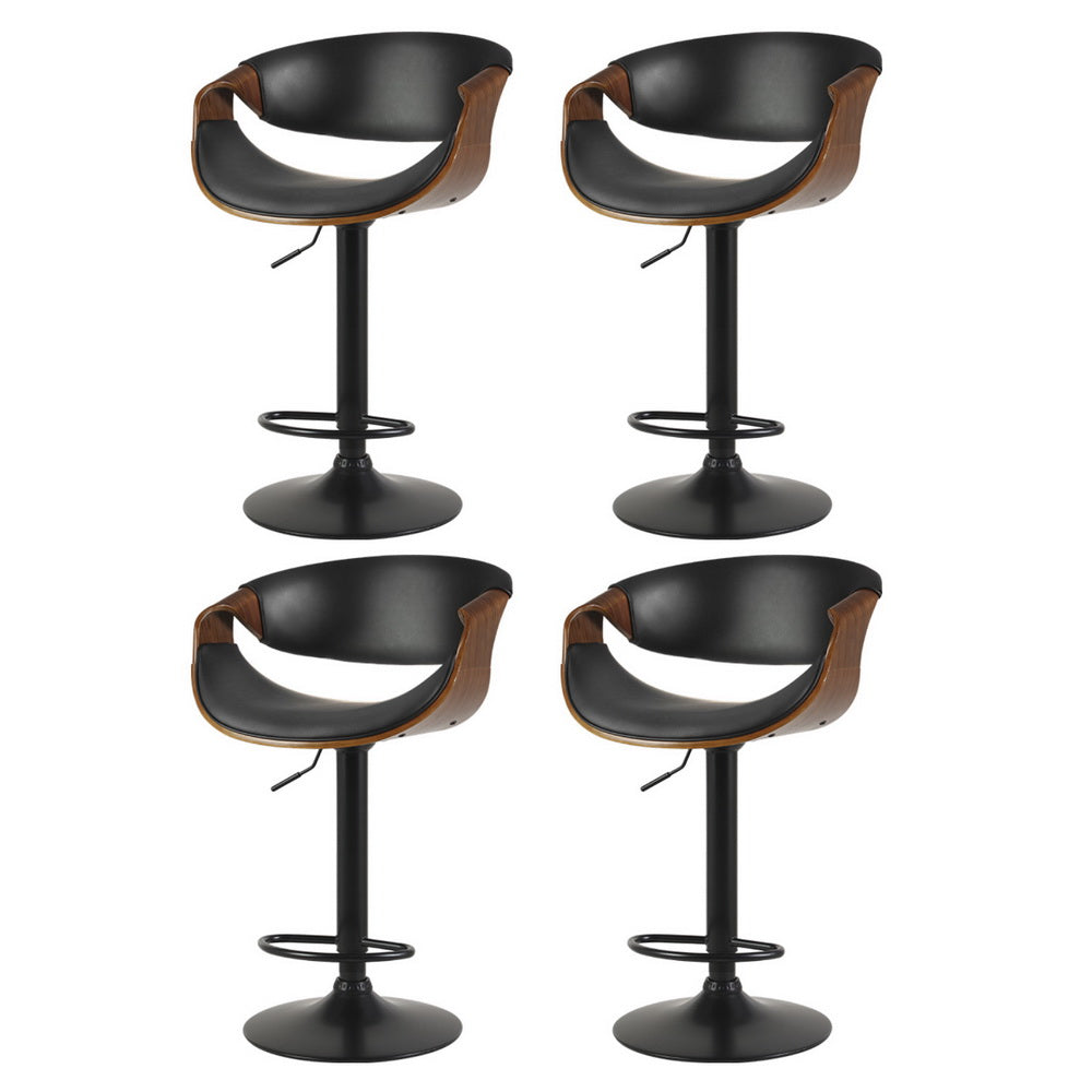 Drew Leather Bar Stool Adjustable with Armrest (Set of 4)