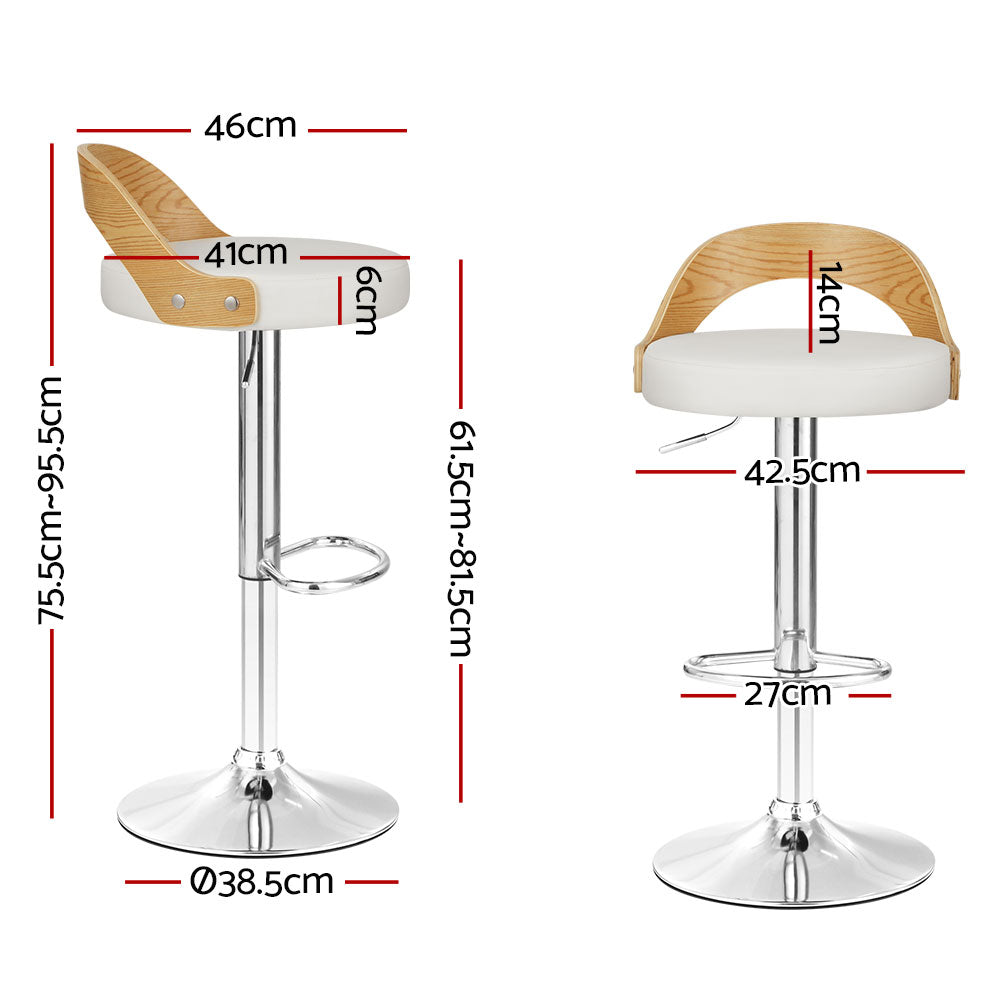 Riley Leather Bar Table Adjustable Padded (Set of 2) White