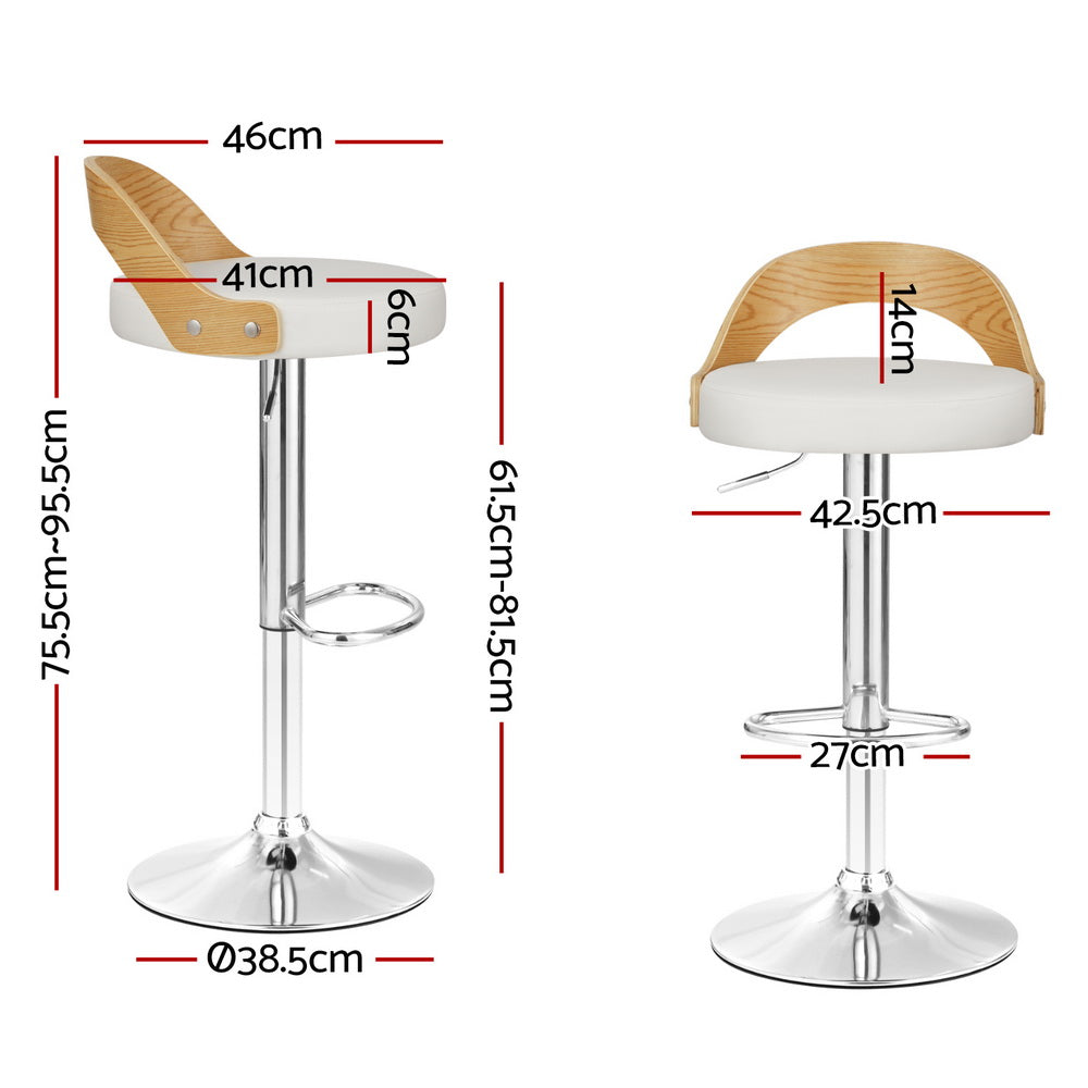 Murray Leather Bar Table Adjustable Padded (Set of 4) White
