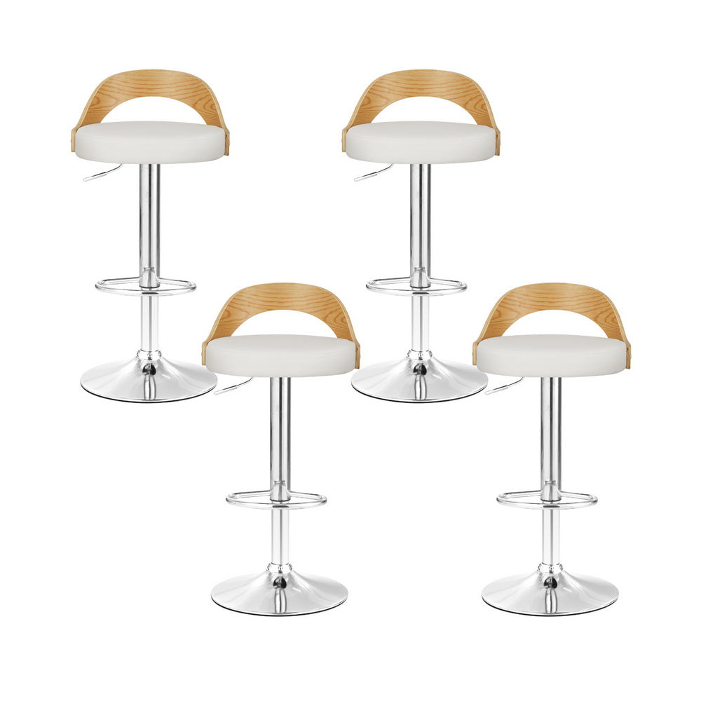 Murray Leather Bar Table Adjustable Padded (Set of 4) White