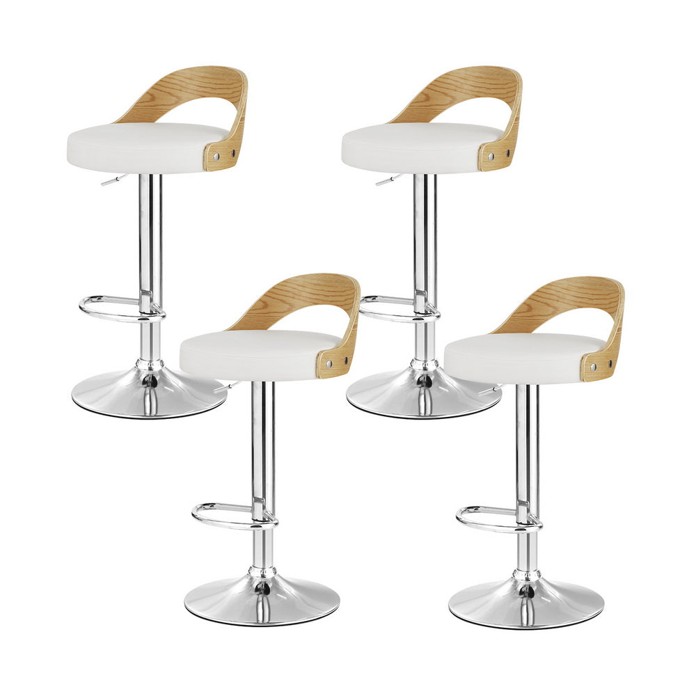 Murray Leather Bar Table Adjustable Padded (Set of 4) White