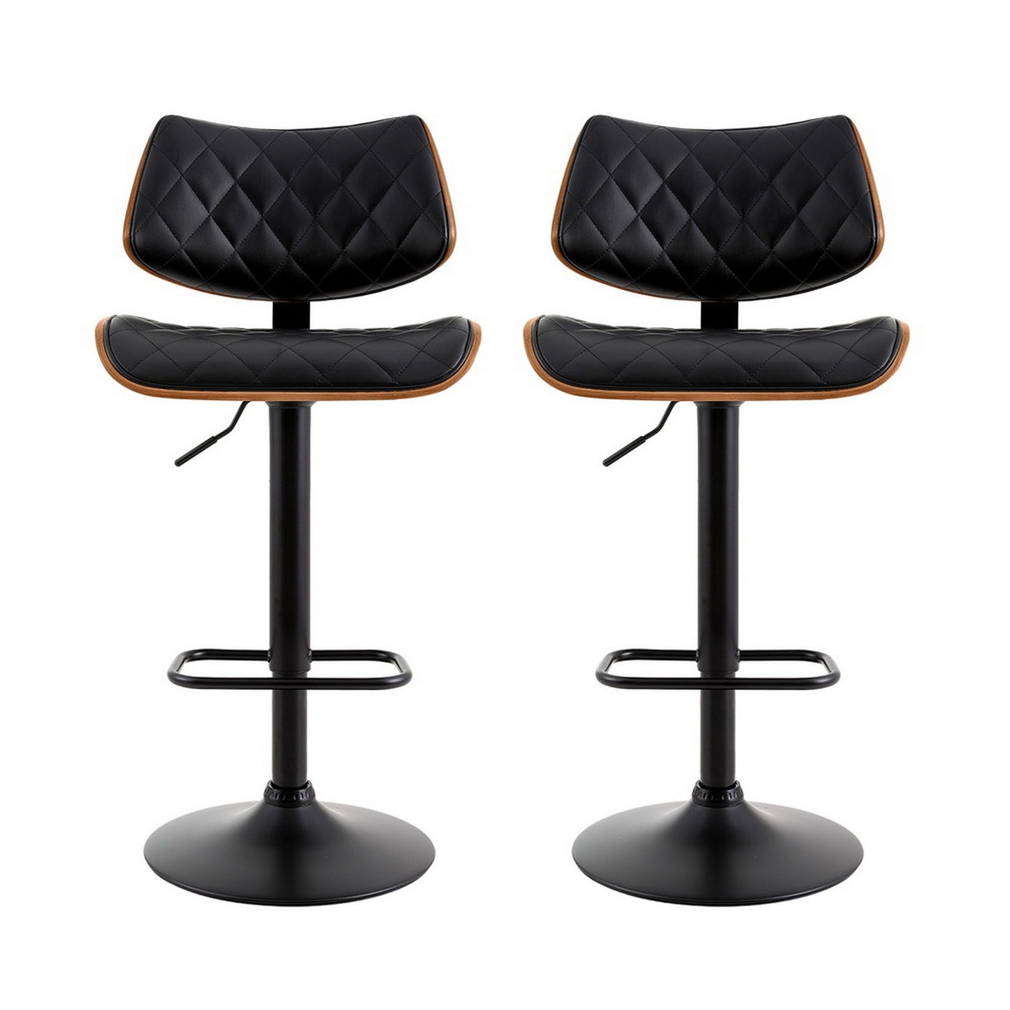 Oscar Leather Dining Chair Adjustable (Set of 2) Black