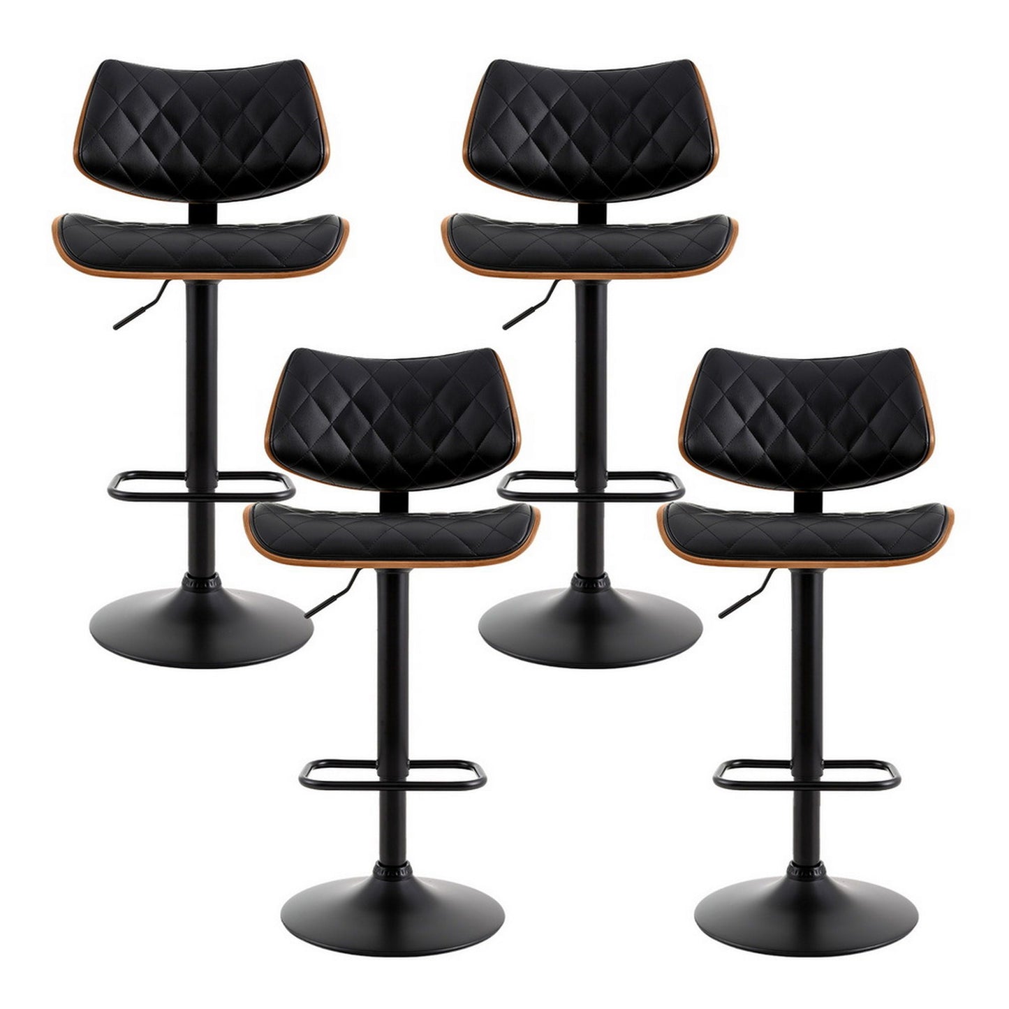 Vaughn Leather Dining Chair Adjustable (Set of 4) Black