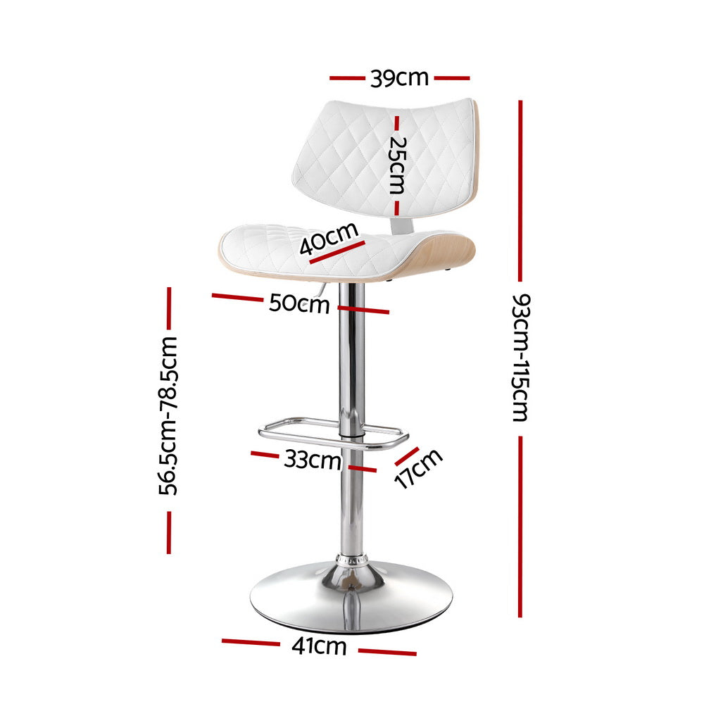 Indigo Leather Dining Chair Adjustable White